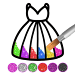 Glitter dress coloring and dra